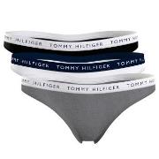 Tommy Hilfiger Truser 3P Recycled Essentials Thong Svart/Grå Small Dam...