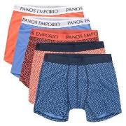 Panos Emporio 5P Bamboo Cotton Boxers Oransje/Mørkbl Small Herre