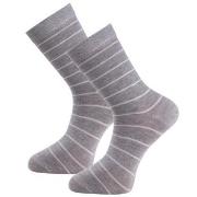 Trofe Bamboo Small Stripe Socks Strømper 2P Grå Str 39/42 Dame