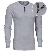 Dovre Organic Cotton Grand Dad Rib Shirt Grå økologisk bomull Small He...