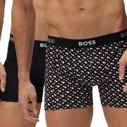 BOSS 2P Print Boxer Brun mønstret bomull Large Herre