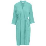 Damella Viscose Plain Lace Robe Aqua viskose X-Large Dame