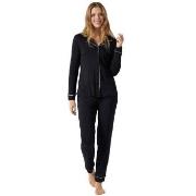 Schiesser Contemporary Nightwear Interlock Pyjama Svart 40 Dame