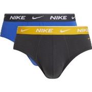 Nike 2P Everyday Cotton Stretch Brief Grå/Gul bomull Medium Herre