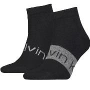 Calvin Klein Strømper 2P Logo Ribbon Sneaker Socks Svart Str 43/46 Her...