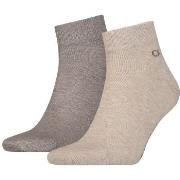 Calvin Klein Strømper 2P Quarter Socks Brun Str 43/46 Herre