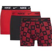 Nike 3P Everyday Cotton Stretch Trunks Rød/Svart bomull Small Herre