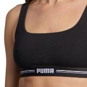 Puma BH Women Scoop Neck Top Svart økologisk bomull Small Dame