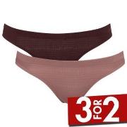 Sloggi Truser 2P ZERO Motion Mini Brief Brun polyester Small Dame