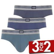 Jockey 3P Cotton Stretch Brief Blå bomull Medium Herre