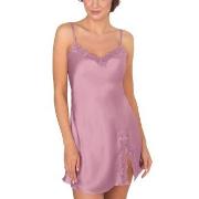 Lady Avenue Pure Silk Slip With Lace Rosa silke Medium Dame