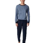 Schiesser Fine Interlock Pyjamas With Cuff Marine/Blå bomull 50 Herre