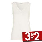 Damella Bamboo Lace Tank Top Hvit Bambus Small Dame