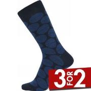 Claudio Strømper 3P Patterned Cotton Socks Marine mønster Str 40/47 He...