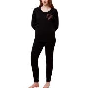 Triumph PK 03 Long Sleeve Pyjama Set Svart bomull 40 Dame