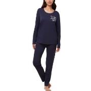 Triumph PK 03 Long Sleeve Pyjama Set Marine bomull 42 Dame