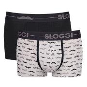 Sloggi 2P Men GO Movember Hipster Svart/Hvit bomull Large Herre