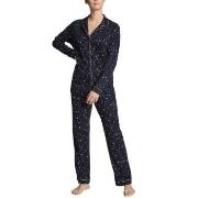 Calida Winter Dreams Pyjama Set Marine Stripet bomull Large Dame