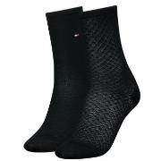 Tommy Hilfiger Strømper 2P Women Diamond Structure Socks Svart Str 39/...