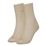 Tommy Hilfiger Strømper 2P Women Diamond Structure Socks Beige Str 39/...