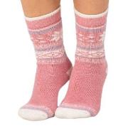 Trofe Knitted Patterned Wool Sock Strømper Rosa Str 39/42 Dame