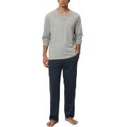 Marc O Polo Men Long Pyjama Set Marine/Grå bomull Small Herre