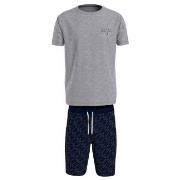 Tommy Hilfiger SS Woven Drawstring PJ Set Marine/Grå bomull XX-Large H...