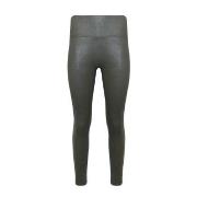 Magic Leather Look Legging Mørkgrørnn  Medium Dame