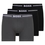 BOSS 3P Boxer Bold Brief Svart/Grå bomull Small Herre