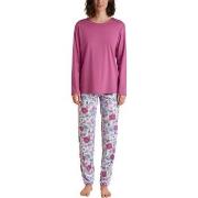 Calida African Dreams Pyjamas Rosa blomstret bomull X-Small Dame