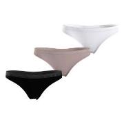 Tommy Hilfiger Truser 3P Everyday Luxe Thong Svart/Hvit XX-Large Dame