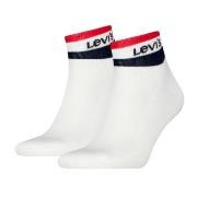 Levis Strømper 2P Mid Cut Stripe Socks Hvit Str 39/42