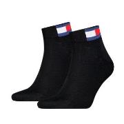 Tommy Men Uni Flag Quarter Sock Strømper 2P Svart Str 43/46 Herre