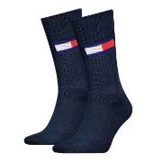 Tommy Men Uni TJ Flag Socks Strømper 2P Marine Str 43/46