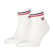 Tommy Men Uni TJ Iconic Quarter Socks Strømper 2P Hvit Str 35/38