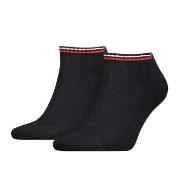 Tommy Men Uni TJ Iconic Sneaker Sock Strømper 2P Svart bomull Str 43/4...