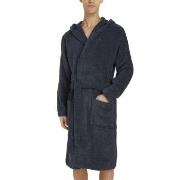 Tommy Hilfiger Cotton Hooded Bathrobe Marine bomull Large Herre