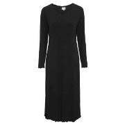 Damella Bamboo Plain Long Sleeve Nightdress Svart Bambus Large Dame