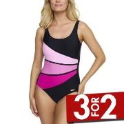 Damella Laura Chlorine Resistant Swimsuit Svart/Rosa 42 Dame