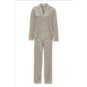 Damella Woven Silk Plain Pyjamas Set Nougat silke Large Dame