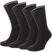 Topeco Strømper 4P Men Socks Plain Bamboo Svart Str 45/48 Herre