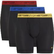 Nike 3P Dri-Fit Ultra Stretch Micro Boxer Brief Svart/Rød polyester Me...