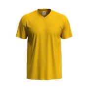 Stedman Classic V-Neck Men T-shirt Sennepsgul bomull Small Herre