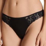 Calida Truser Natural Comfort Lace Thong Svart bomull XX-Small Dame