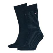 Tommy Hilfiger Strømper 2P Men Sock Stripe Svart/Blå Str 43/46 Herre