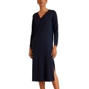 Calida Elegant Dreams Long Nightdress Mørkblå modal Small Dame