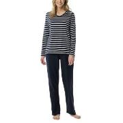 Schiesser Women Straight Leg Long Pyjama Blå/Hvit bomull 38 Dame