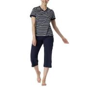 Schiesser Women Three Quarter Pyjamas Blå/Hvit bomull 44 Dame