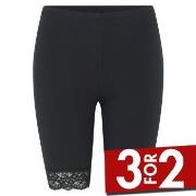 Decoy Mid-length Capri Leggings With Lace Svart økologisk bomull Mediu...