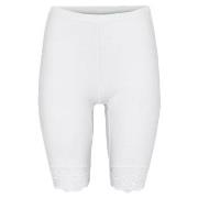 Decoy Mid-length Capri Leggings With Lace Hvit økologisk bomull X-Larg...